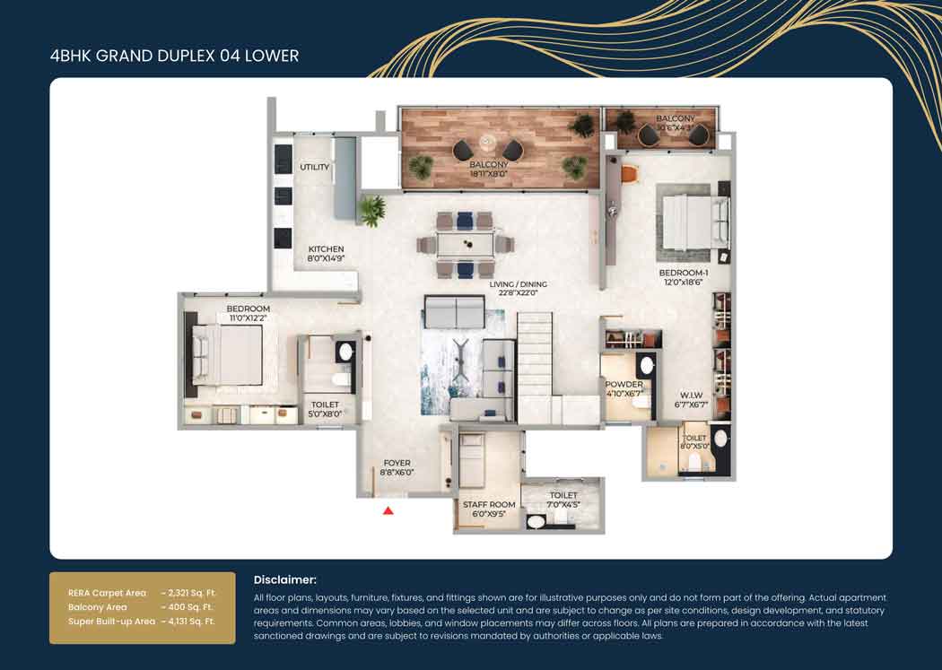 Purva northern lights KIADB 4 bed floor plan